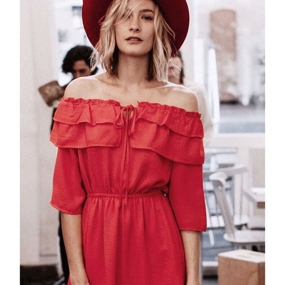 💕JACK BY BB DAKOTA Tiered Off The Shoulder Dress - Picture 1 of 7